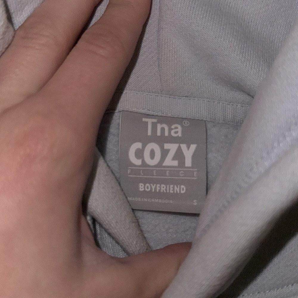 Aritiza TNA Cozy Boyfriend Light Blue Hoodie - Picture 3 of 5